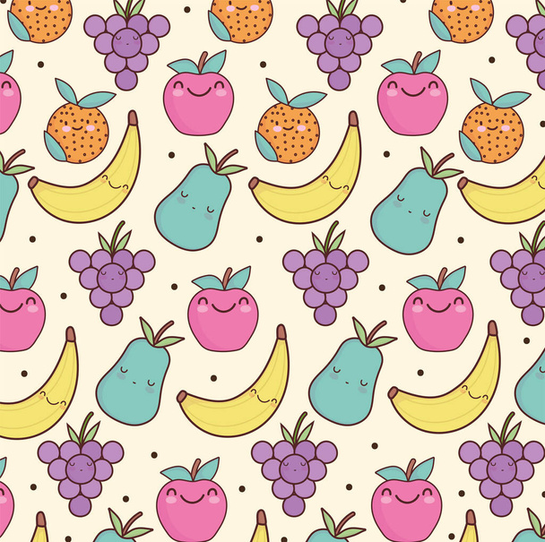 cute fruits background - Vector, afbeelding