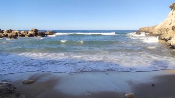 sea rocky bay with clear water and beautiful rocks. Paralimni. Protaras. Ayia Napa. cyprus - Footage, Video