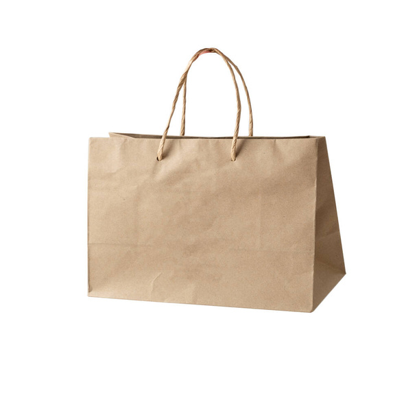 Paper shopping bag on whie background - Φωτογραφία, εικόνα