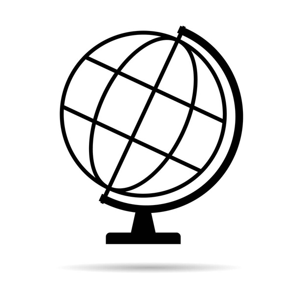 Εικονίδιο χάρτη Globus, σύμβολο της Γης σφαίρα, ταξίδια στον κόσμο, επιχρυσωμένο για web, λογότυπο, ιστοσελίδα διανυσματική απεικόνιση . - Διάνυσμα, εικόνα