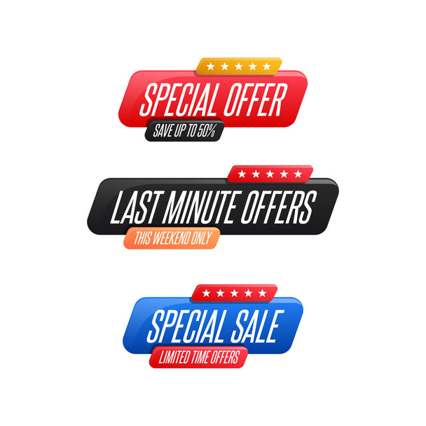 Special Offer, Last Minute Offers & Special Sale Labels - Vector, afbeelding