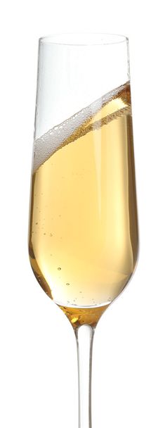 Glass of champagne, isolated on white - Φωτογραφία, εικόνα