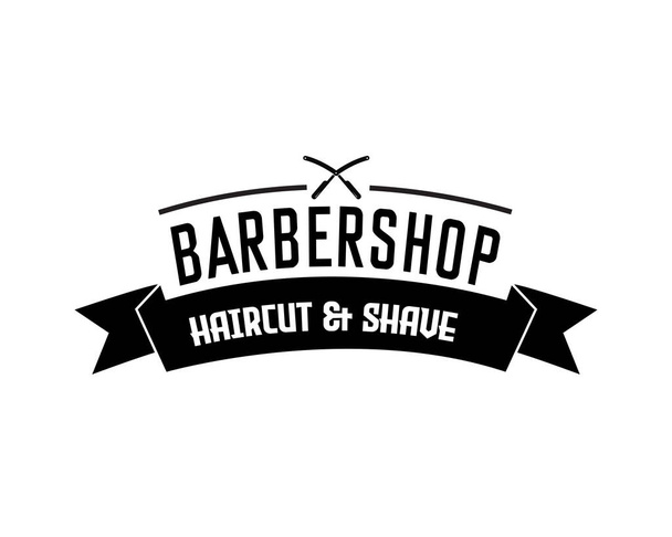 Vintage Barbershop Logo Vector Template - Vetor, Imagem