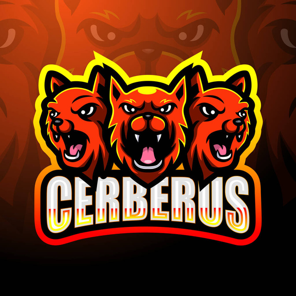 Cerberus mascota esport logo design - Vector, imagen