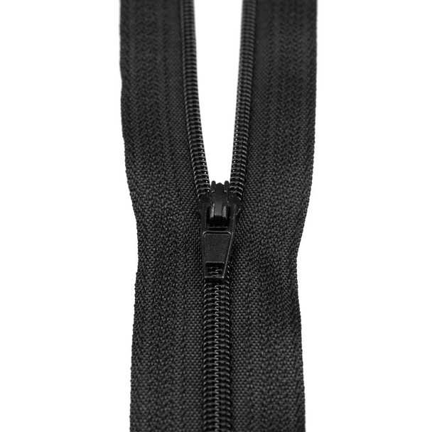 black zipper isolated on white background. - Photo, Image