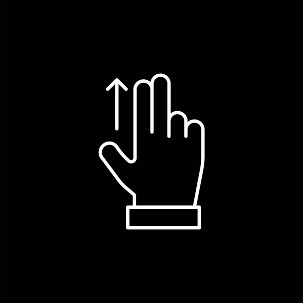 Icona con tocco a mano isolata su sfondo bianco. Simbolo gestuale moderno, semplice, vettore, icona per la progettazione di siti web, app mobile, ui. Illustrazione vettoriale - Vettoriali, immagini
