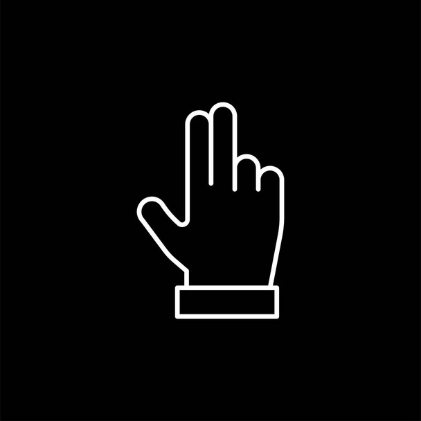 Icono táctil de mano aislado sobre fondo blanco. Gesto símbolo moderno, simple, vector, icono para el diseño del sitio web, aplicación móvil, ui. Ilustración vectorial - Vector, Imagen