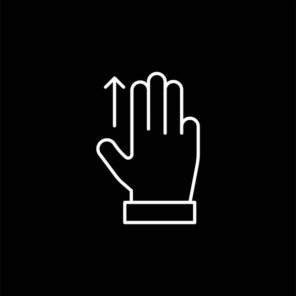 Icono táctil de mano aislado sobre fondo blanco. Gesto símbolo moderno, simple, vector, icono para el diseño del sitio web, aplicación móvil, ui. Ilustración vectorial - Vector, Imagen