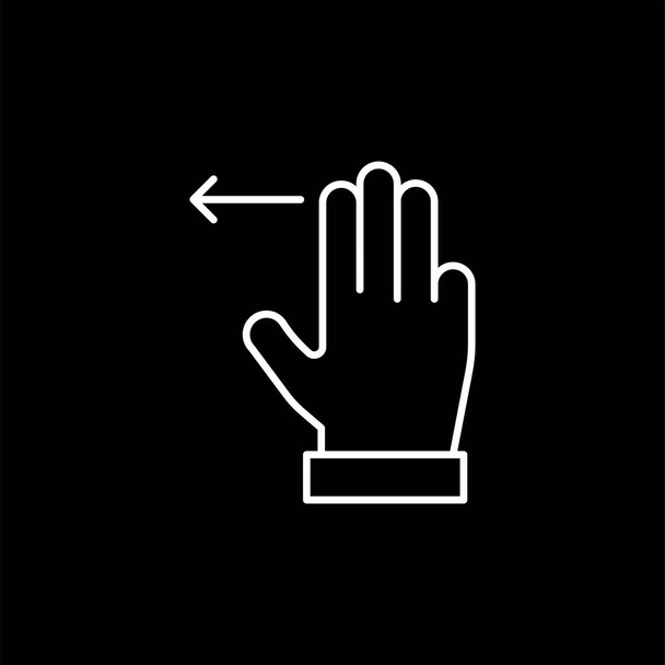 Icona con tocco a mano isolata su sfondo bianco. Simbolo gestuale moderno, semplice, vettore, icona per la progettazione di siti web, app mobile, ui. Illustrazione vettoriale - Vettoriali, immagini