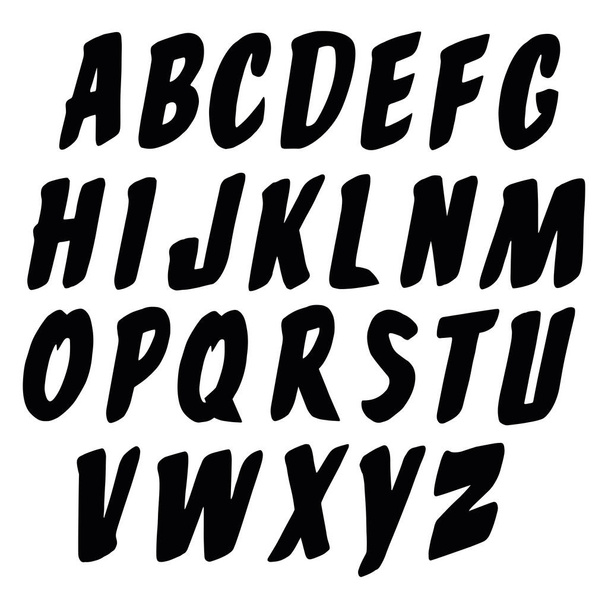 Font example. ABC. English alphabet. Vector . Monochrome Design. - Vettoriali, immagini