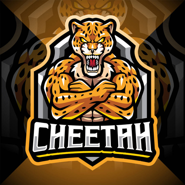 Cheetah esport maskotti logo suunnittelu - Vektori, kuva