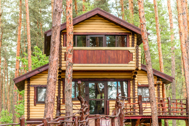 Vacation rental forest lodge countryside cabin by the lake for holidays in the wilderness - Photo, Image