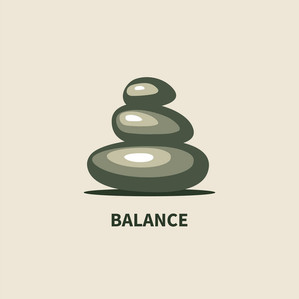 Icono de equilibrio. Símbolo de armonía. Montón de piedras. Concepto budista. Signo de meditación. Vector ilustración mínima - Vector, Imagen