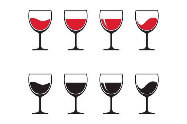 Şarap cam ikonu vektörü izole edildi - Vektör, Görsel