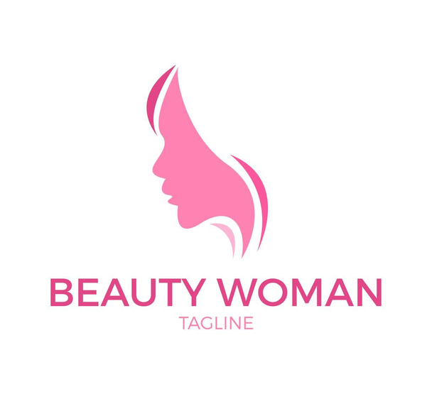 beauty woman vector logo template design - Vector, Image