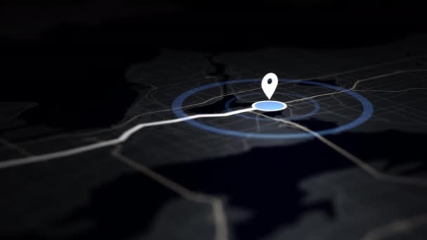 Schwarzer Hintergrund mit GPS-Navigator in 4k-Video. - Filmmaterial, Video