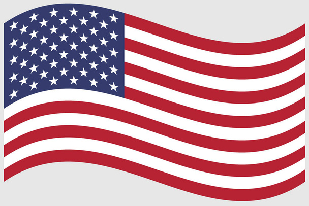 waving flag of the United States isolated over gray background - Foto, Imagen