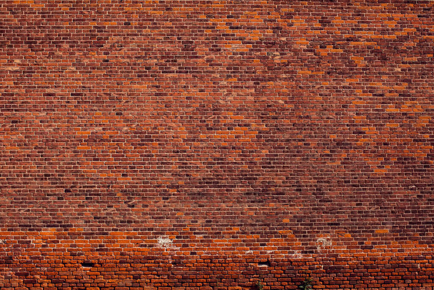 Red vintage bricks wall background. Old building surface - Photo, Image