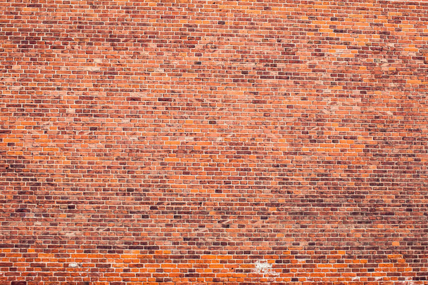 Red vintage bricks wall background. Old building surface - Photo, Image