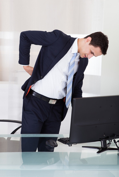 Businessman Suffering From Backache - Fotoğraf, Görsel