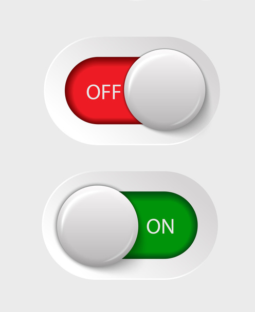 on - off switches - Vektor, Bild