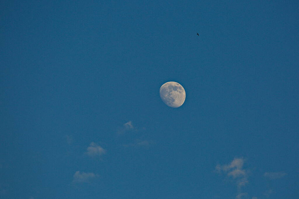 Luna y nubes en el cielo de la tarde. - Foto, imagen