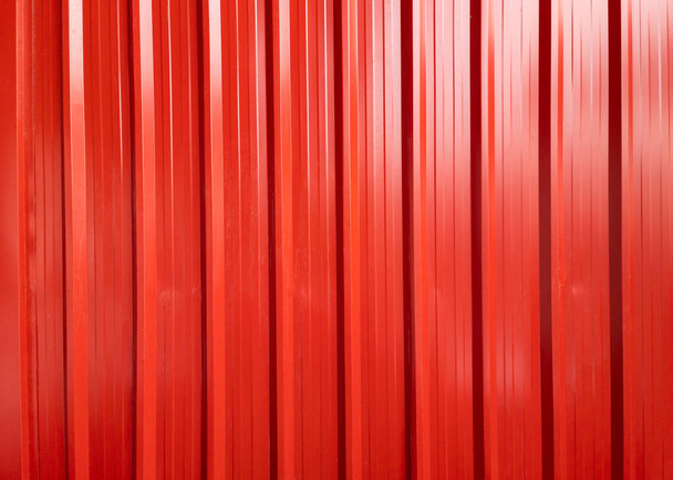 Powierzchnia czerwony metaliczny pojemnik ładunkowy błyszczący do wysyłki i transportu tła - Zdjęcie, obraz
