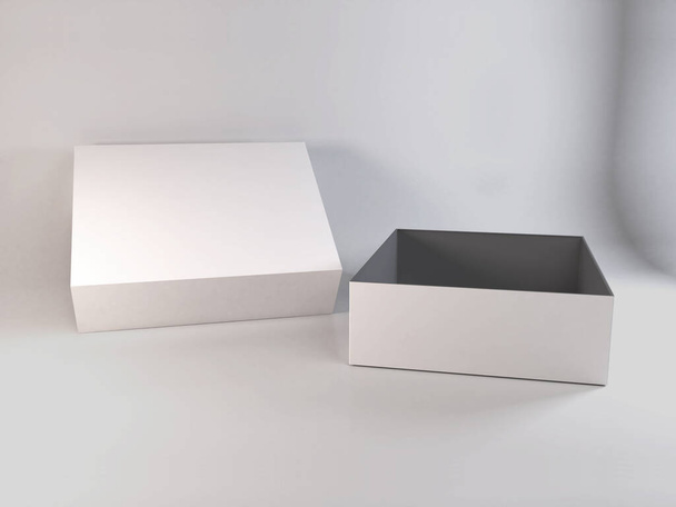 Pudełko na buty Opakowanie 3D Ilustracja scena makieta na białym tle - Zdjęcie, obraz