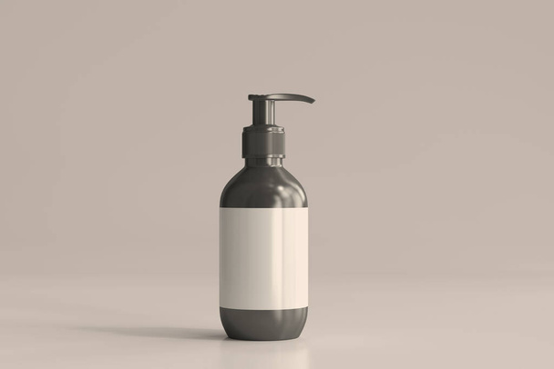 Kozmetikai palackok üres címkével 3D Renderelés - Fotó, kép