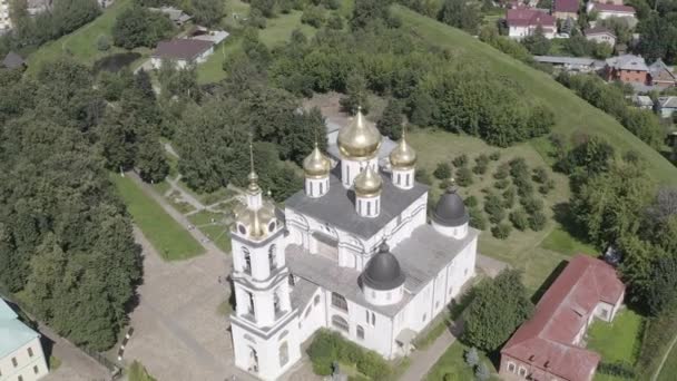 Dmitrov, Russia. Cathedral of the Assumption of the Blessed Virgin Mary - located in the Dmitrov Kremlin. An architectural monument of the early 16th century. 4K - Footage, Video