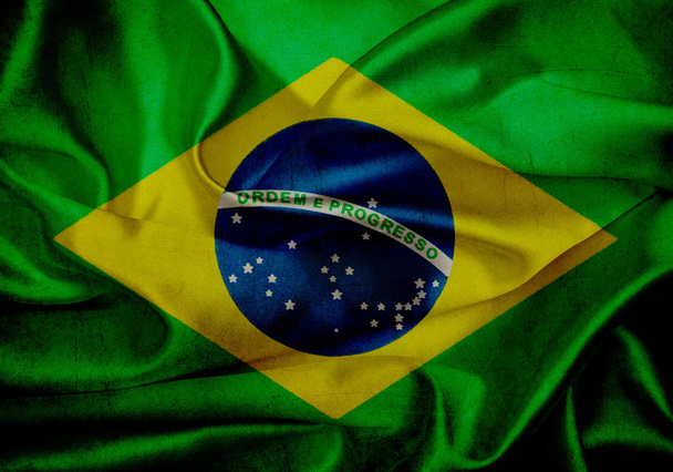 Brasil grunge ondeando bandera
 - Foto, Imagen