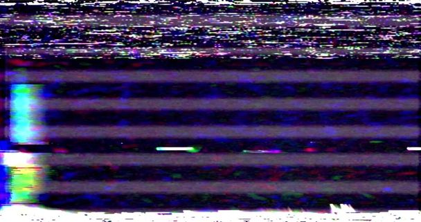 VHS screen digital glitch and noise. Videotape Tracking defect mode. Color dynamic noise motion. Old film grunge on black background realistic flickering, overlay,. High quality image. - Photo, Image