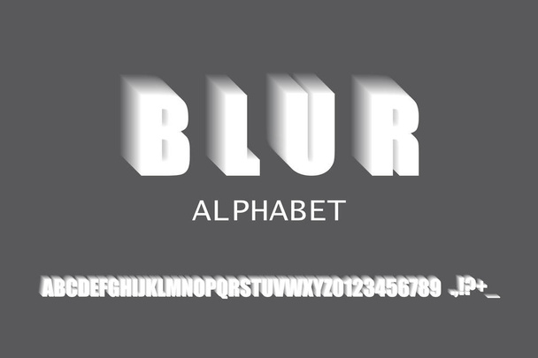 Blur alphabet in modern style. Trendy retro style. Graphic display alphabet. Vector illustration. Stock image. - Vector, Image