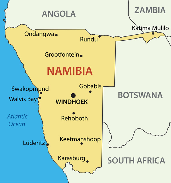 ナミビア共和国 - ベクトル マップ - ベクター画像