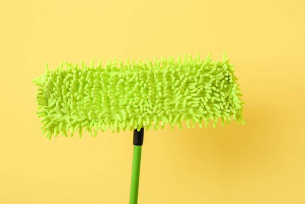 Floor mop on color background, closeup - Photo, image