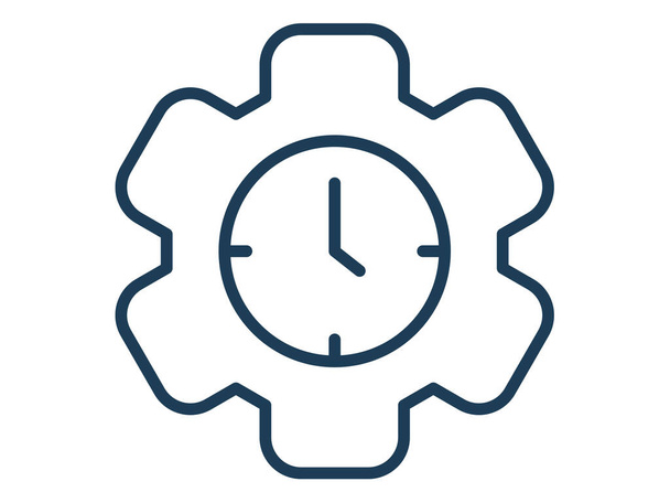produktivita efektivita pracovní doba jednoduchá ikona bílá izolované pozadí s obrysu styl vektoru design ilustrace - Vektor, obrázek