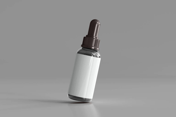 Dropper Bottle with Blank Label 3D Rendering - Foto, Imagen