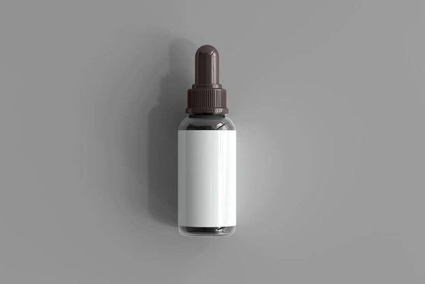 Dropper Bottle with Blank Label 3D Rendering - Photo, Image