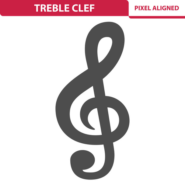 treble clef, ікона музичної ноти - Вектор, зображення