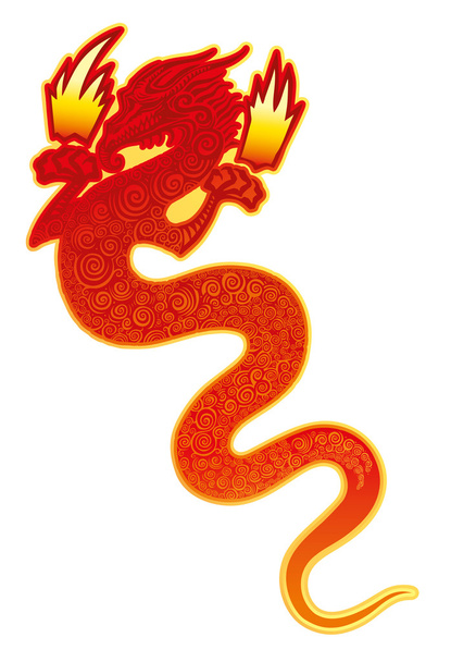 Огненный дракон
 - Вектор,изображение