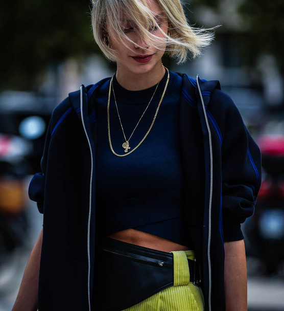 MILAN, Italy- September 20 2019: Lisa Hahnbueck on the street in Milan. - Foto, immagini
