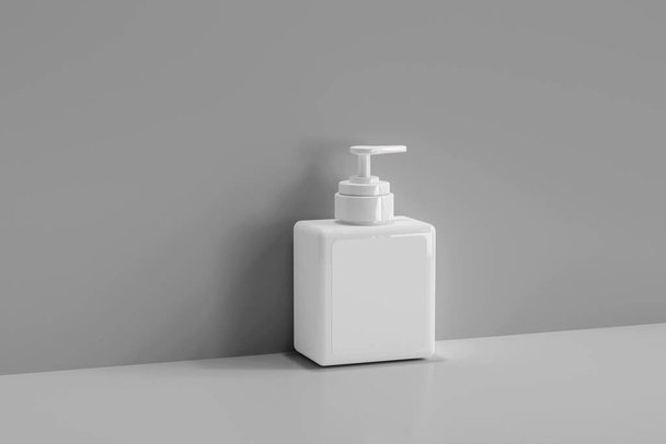 Square Pump Bottle 3D Rendering - Photo, Image