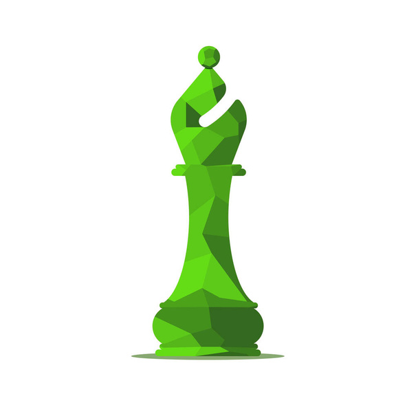 Vektorová ilustrace ikony figurky šachu. Šachy biskupské kousky v nízkém poly stylu - Vektor, obrázek