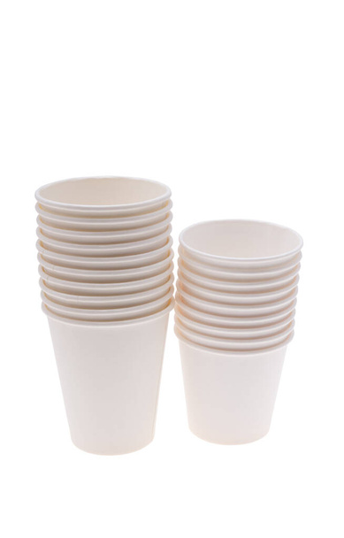 taza de papel para café aislado sobre fondo blanco  - Foto, Imagen