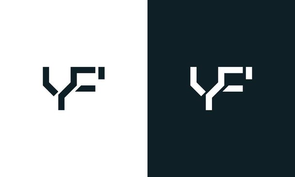 Luova minimaalinen abstrakti kirjain YF logo. Tämä logo sisällyttää abstrakti typeface luovalla tavalla.Se on sopiva, mikä yritys tai tuotemerkki aloittaa nämä alkuperäiset. - Vektori, kuva