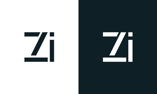 Criativa letra abstrato mínimo logotipo ZI. Este logotipo incorpora com typeface abstrato na maneira criativa.Será apropriado para que empresa ou marca começar aqueles inicial. - Vetor, Imagem
