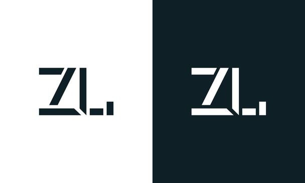 Criativa letra abstrato mínimo logotipo ZL. Este logotipo incorpora com typeface abstrato na maneira criativa.Será apropriado para que empresa ou marca começar aqueles inicial. - Vetor, Imagem