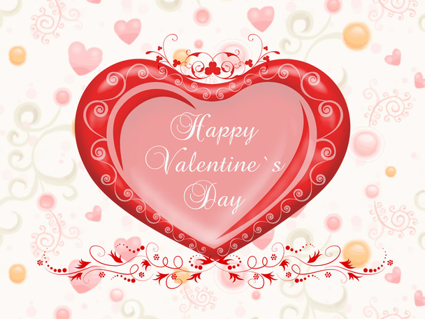 Valentine`s day card greetings illustration - Zdjęcie, obraz