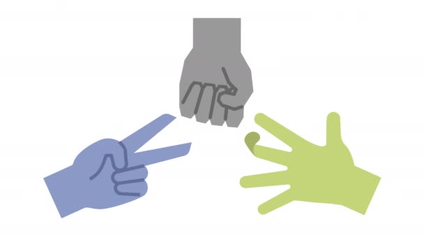 Rock paper scissors. hand game.illustration video material - Footage, Video