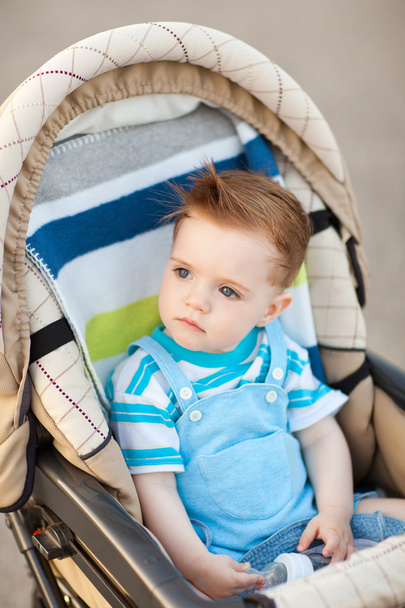 Boy in baby carriage - Φωτογραφία, εικόνα
